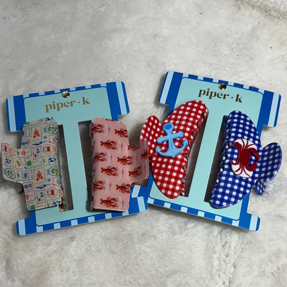 Piper K ocean life hair claw clips bundle